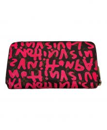 LOUIS VUITTON（ルイ ヴィトン）の古着「ラウンドファスナー財布/モノグラム・グラフティ・ジッピー ウォレット」｜ショッキングピンク・ブラウン