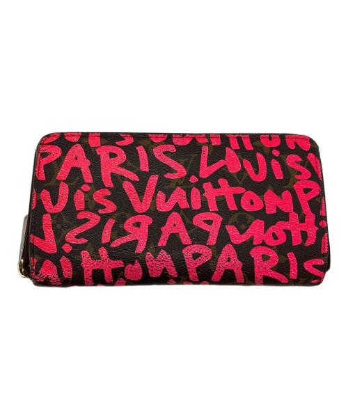 LOUIS VUITTON（ルイ ヴィトン）LOUIS VUITTON (ルイ ヴィトン) ラウンドファスナー財布/モノグラム・グラフティ・ジッピー ウォレット ショッキングピンク・ブラウンの古着・服飾アイテム