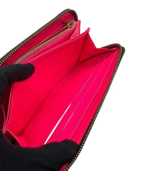 LOUIS VUITTON（ルイ ヴィトン）LOUIS VUITTON (ルイ ヴィトン) ラウンドファスナー財布/モノグラム・グラフティ・ジッピー ウォレット ショッキングピンク・ブラウンの古着・服飾アイテム