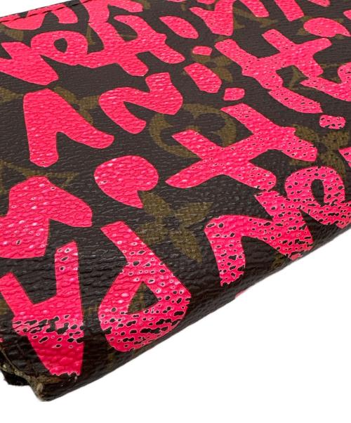 LOUIS VUITTON（ルイ ヴィトン）LOUIS VUITTON (ルイ ヴィトン) ラウンドファスナー財布/モノグラム・グラフティ・ジッピー ウォレット ショッキングピンク・ブラウンの古着・服飾アイテム