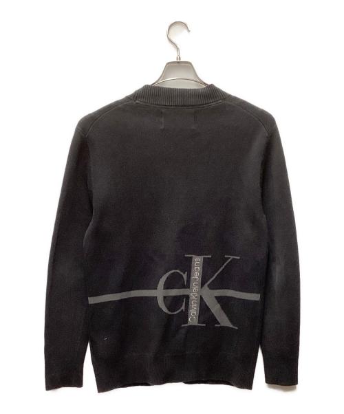 Calvin Klein Jeans（カルバンクラインジーンズ）Calvin Klein Jeans (カルバンクラインジーンズ) 厚手カーディガン ブラック サイズ:Sの古着・服飾アイテム