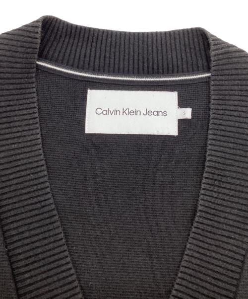 Calvin Klein Jeans（カルバンクラインジーンズ）Calvin Klein Jeans (カルバンクラインジーンズ) 厚手カーディガン ブラック サイズ:Sの古着・服飾アイテム