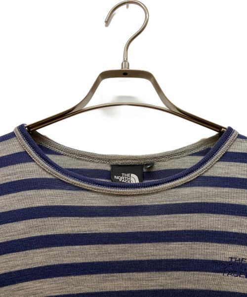 THE NORTH FACE（ザ ノース フェイス）THE NORTH FACE (ザ ノース フェイス) 薄手ニット/メリノクルー グレー×ネイビー サイズ:Lの古着・服飾アイテム
