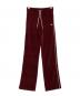 CELINE（セリーヌ）の古着「トリオンフ刺繍ベロアイージーロングパンツ」｜ワインレッド×ホワイト