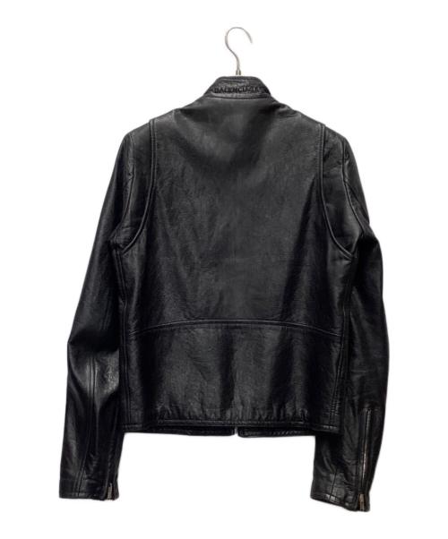 BALENCIAGA（バレンシアガ）BALENCIAGA (バレンシアガ) シングルライダースジャケット ブラック サイズ:46の古着・服飾アイテム