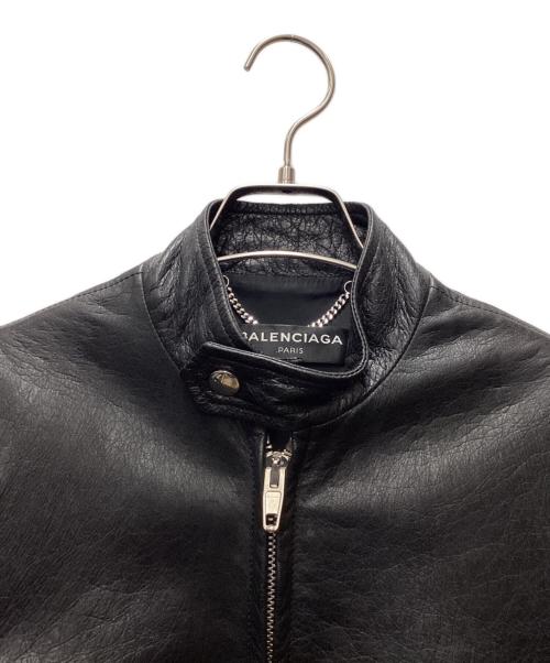 BALENCIAGA（バレンシアガ）BALENCIAGA (バレンシアガ) シングルライダースジャケット ブラック サイズ:46の古着・服飾アイテム