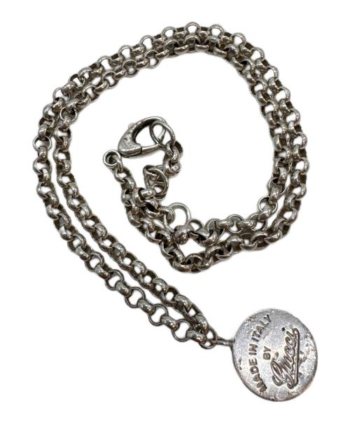 GUCCI（グッチ）GUCCI (グッチ) プレートネックレス シルバーの古着・服飾アイテム