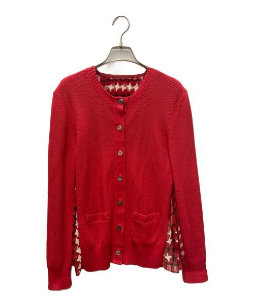 sacai（サカイ）sacai (サカイ) 薄手カーディガン レッド サイズ:2の古着・服飾アイテム