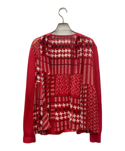 sacai（サカイ）sacai (サカイ) 薄手カーディガン レッド サイズ:2の古着・服飾アイテム