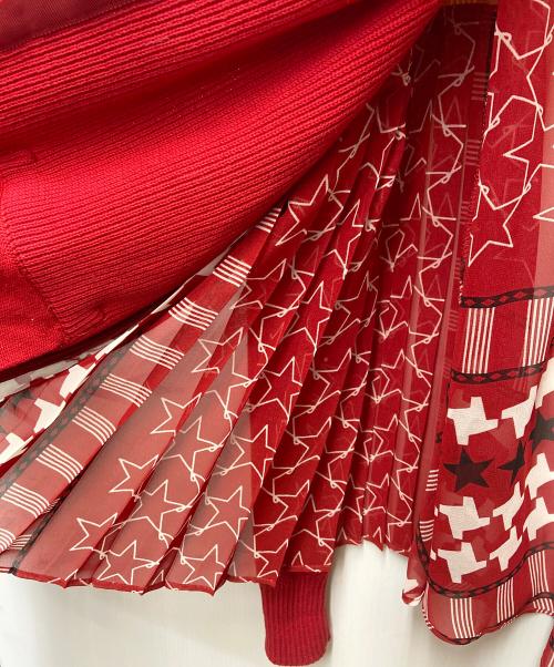 sacai（サカイ）sacai (サカイ) 薄手カーディガン レッド サイズ:2の古着・服飾アイテム