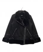 LAUREN RALPH LAURENローレンラルフローレン）の古着「フェイクムートンジャケット」｜ブラック