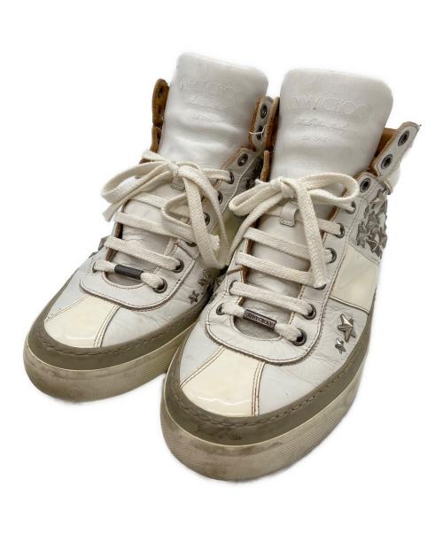 JIMMY CHOO（ジミーチュウ）JIMMY CHOO (ジミーチュウ) ハイカットスニーカー ホワイト サイズ:26cmの古着・服飾アイテム