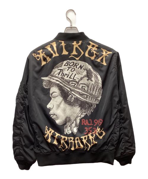 AVIREX（アヴィレックス）AVIREX (アヴィレックス) MA-1ジャケット ブラック×オレンジ サイズ:2XLの古着・服飾アイテム