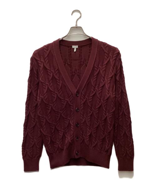 LOEWE（ロエベ）LOEWE (ロエベ) ニットカーディガン レッド サイズ:XSの古着・服飾アイテム