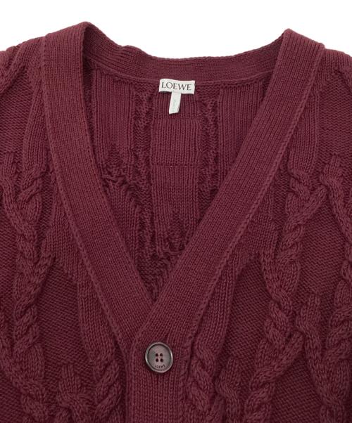 LOEWE（ロエベ）LOEWE (ロエベ) ニットカーディガン レッド サイズ:XSの古着・服飾アイテム