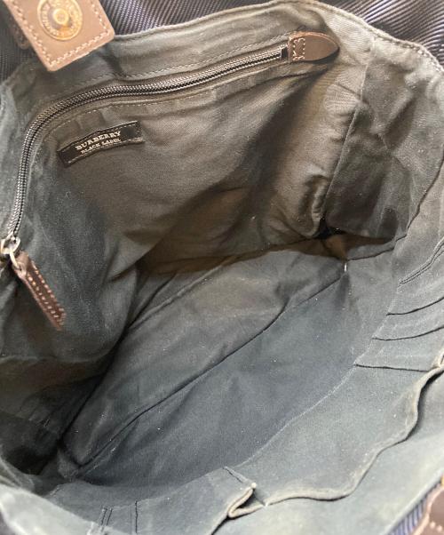 BURBERRY BLACK LABEL（バーバリーブラックレーベル）BURBERRY BLACK LABEL (バーバリーブラックレーベル) 2WAYバッグ ネイビー×ブラウンの古着・服飾アイテム
