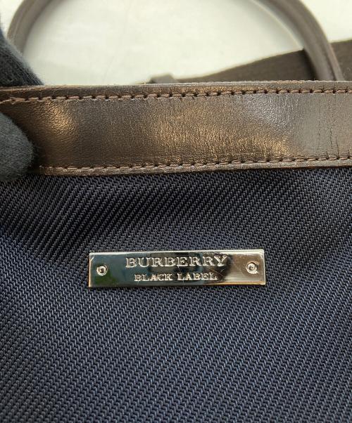 BURBERRY BLACK LABEL（バーバリーブラックレーベル）BURBERRY BLACK LABEL (バーバリーブラックレーベル) 2WAYバッグ ネイビー×ブラウンの古着・服飾アイテム