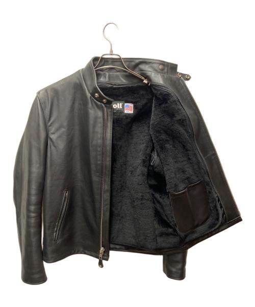 Schott（ショット）Schott (ショット) シングルライダースジャケット ブラック サイズ:42の古着・服飾アイテム