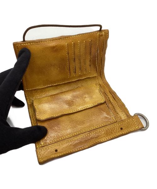 M+（エムピウ）M+ (エムピウ) 2つ折り財布 ブラック×イエローの古着・服飾アイテム