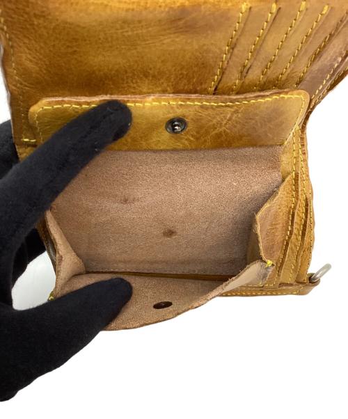 M+（エムピウ）M+ (エムピウ) 2つ折り財布 ブラック×イエローの古着・服飾アイテム