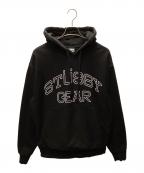 stussyステューシー）の古着「プルオーバーパーカー」｜ブラック