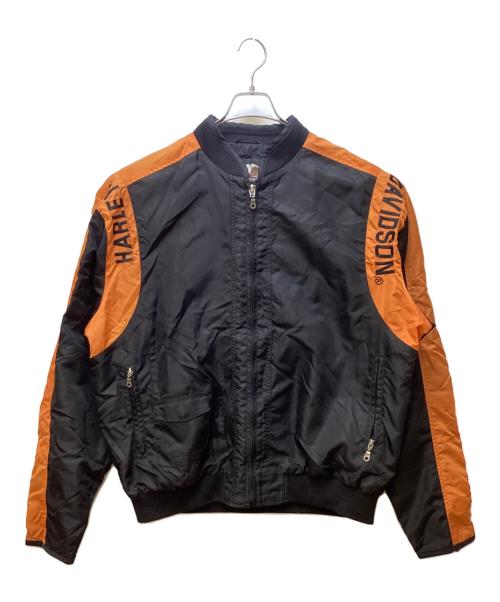 HARLEY-DAVIDSON（ハーレーダビッドソン）HARLEY-DAVIDSON (ハーレーダビッドソン) レーシングジャケット ブラック×オレンジ サイズ:XLの古着・服飾アイテム