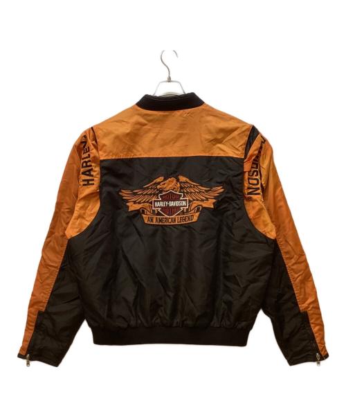 HARLEY-DAVIDSON（ハーレーダビッドソン）HARLEY-DAVIDSON (ハーレーダビッドソン) レーシングジャケット ブラック×オレンジ サイズ:XLの古着・服飾アイテム