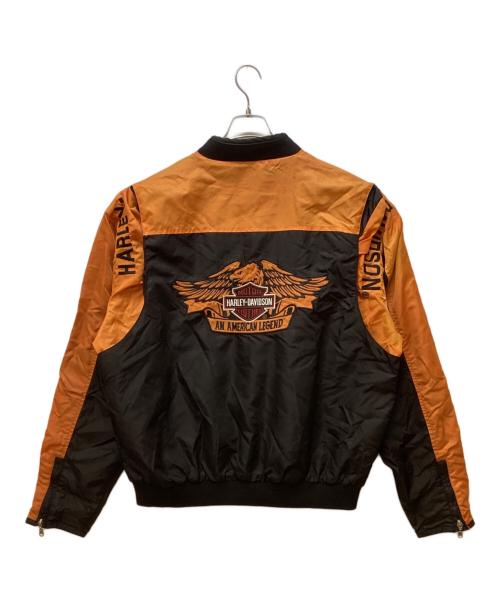 HARLEY-DAVIDSON（ハーレーダビッドソン）HARLEY-DAVIDSON (ハーレーダビッドソン) レーシングジャケット ブラック×オレンジ サイズ:XLの古着・服飾アイテム