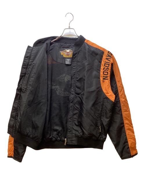 HARLEY-DAVIDSON（ハーレーダビッドソン）HARLEY-DAVIDSON (ハーレーダビッドソン) レーシングジャケット ブラック×オレンジ サイズ:XLの古着・服飾アイテム