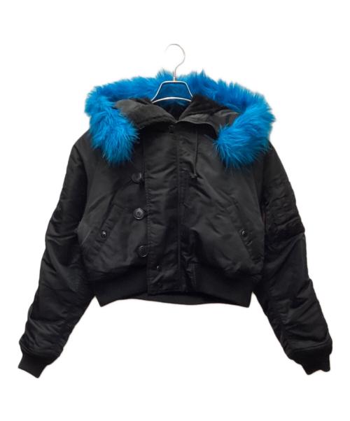 ALPHA（アルファ）ALPHA (アルファ) X-GIRL (エックスガール) N-2Bジャケット ブラック×ブルー サイズ:Mの古着・服飾アイテム