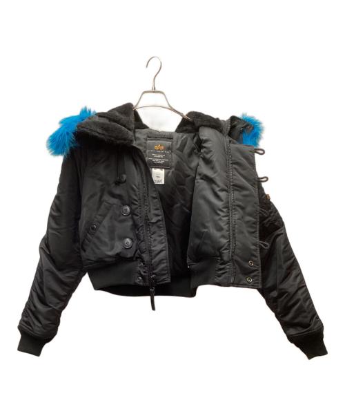 ALPHA（アルファ）ALPHA (アルファ) X-GIRL (エックスガール) N-2Bジャケット ブラック×ブルー サイズ:Mの古着・服飾アイテム