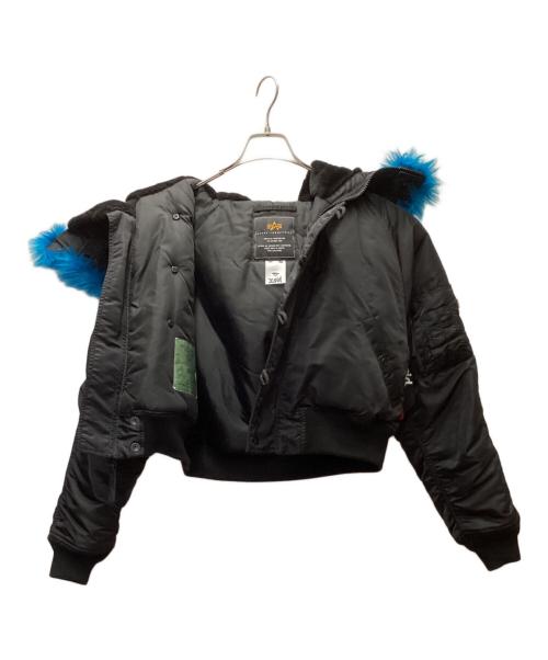 ALPHA（アルファ）ALPHA (アルファ) X-GIRL (エックスガール) N-2Bジャケット ブラック×ブルー サイズ:Mの古着・服飾アイテム