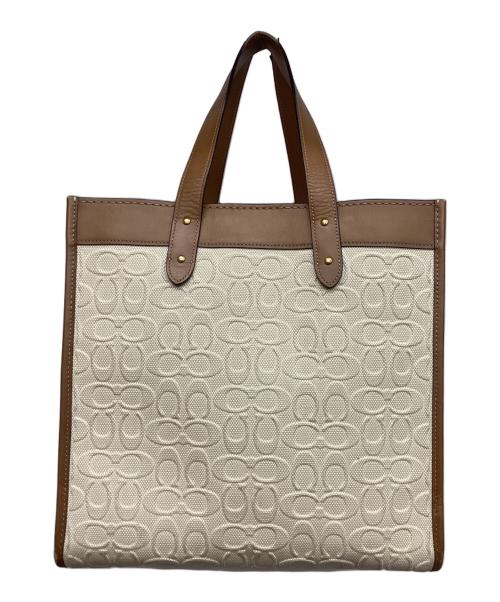 COACH（コーチ）COACH (コーチ) トートバッグ ホワイト×ブラウンの古着・服飾アイテム