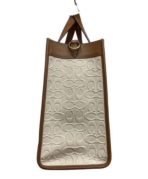 COACH（コーチ）COACH (コーチ) トートバッグ ホワイト×ブラウンの古着・服飾アイテム