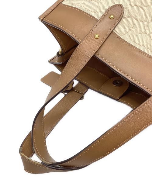 COACH（コーチ）COACH (コーチ) トートバッグ ホワイト×ブラウンの古着・服飾アイテム