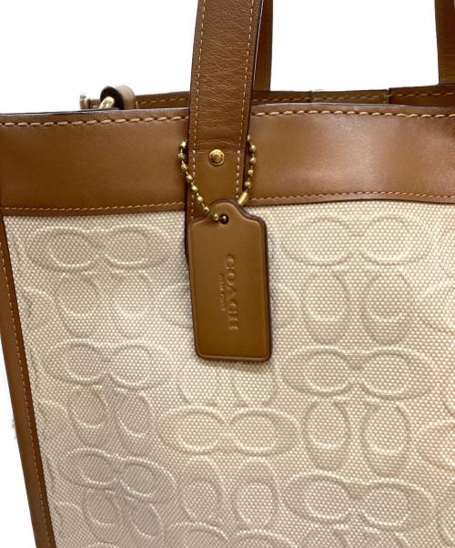 COACH（コーチ）COACH (コーチ) トートバッグ ホワイト×ブラウンの古着・服飾アイテム