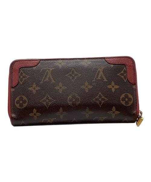LOUIS VUITTON（ルイ ヴィトン）LOUIS VUITTON (ルイ ヴィトン) ラウンドファスナー財布 ブラウン×レッドの古着・服飾アイテム