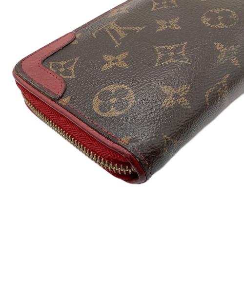 LOUIS VUITTON（ルイ ヴィトン）LOUIS VUITTON (ルイ ヴィトン) ラウンドファスナー財布 ブラウン×レッドの古着・服飾アイテム