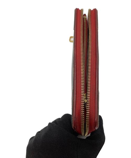 LOUIS VUITTON（ルイ ヴィトン）LOUIS VUITTON (ルイ ヴィトン) ラウンドファスナー財布 ブラウン×レッドの古着・服飾アイテム