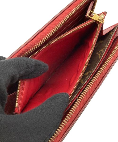 LOUIS VUITTON（ルイ ヴィトン）LOUIS VUITTON (ルイ ヴィトン) ラウンドファスナー財布 ブラウン×レッドの古着・服飾アイテム