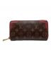 LOUIS VUITTON (ルイ ヴィトン) ラウンドファスナー財布 ブラウン×レッド：25000円
