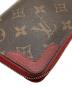 中古・古着 LOUIS VUITTON (ルイ ヴィトン) ラウンドファスナー財布 ブラウン×レッド：25000円