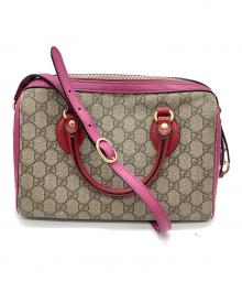 GUCCI（グッチ）の古着「ボストンバッグ　アラベスク」｜ショッキングピンク