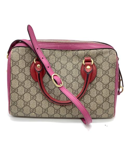 GUCCI（グッチ）GUCCI (グッチ) ボストンバッグ　アラベスク ショッキングピンクの古着・服飾アイテム