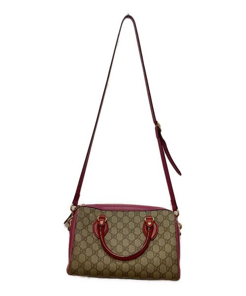 GUCCI（グッチ）GUCCI (グッチ) ボストンバッグ　アラベスク ショッキングピンクの古着・服飾アイテム