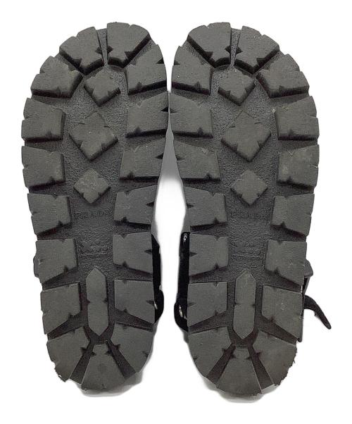 PRADA（プラダ）PRADA (プラダ) レザー切替サンダル ブラック サイズ:6の古着・服飾アイテム