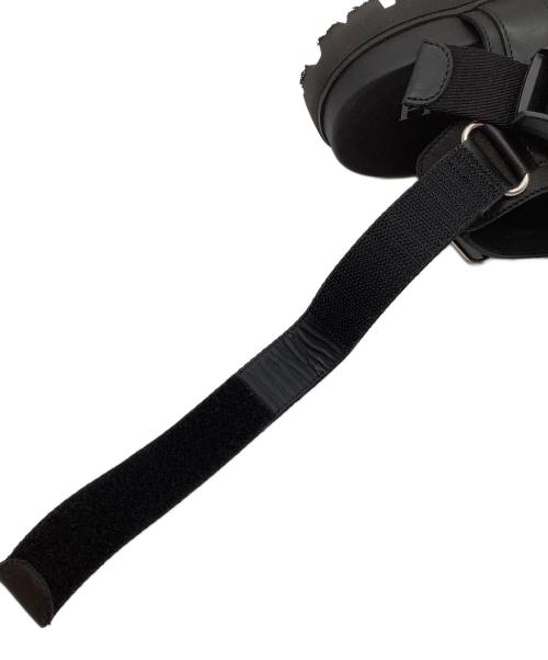 PRADA（プラダ）PRADA (プラダ) レザー切替サンダル ブラック サイズ:6の古着・服飾アイテム