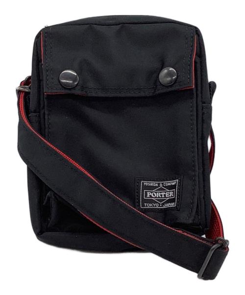 PORTER（ポーター）PORTER (ポーター) ILS (イル) ミニショルダーバッグ ブラック×レッドの古着・服飾アイテム