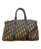 Christian Diorクリスチャン ディオール）の古着「ミニボストンバッグ/トロッター」｜ネイビー×ベージュ