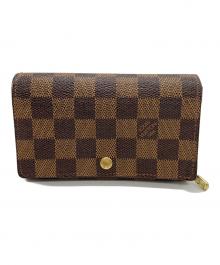 LOUIS VUITTON（ルイ ヴィトン）の古着「2つ折り財布/ダミエ/ポルトモネ・ビエ・トレゾール」｜ブラウン